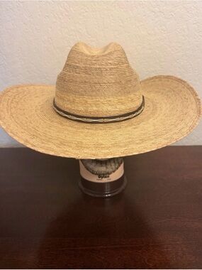 Cavender's Cowboy Straw Hat Mens Size 7 5/8 Tan Weave Western Cattlemen Rodeo